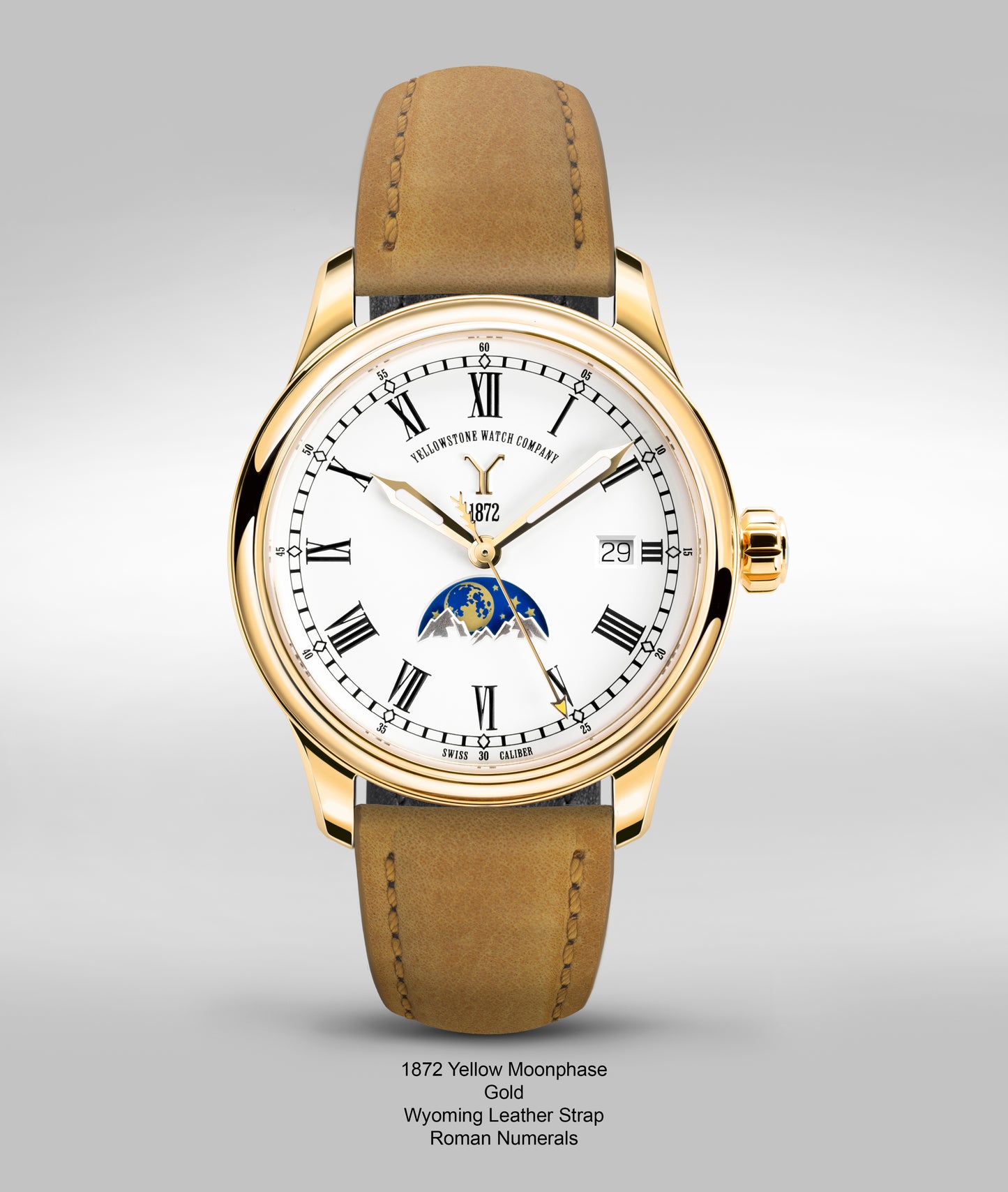 1872 Moonphase Roman Gold