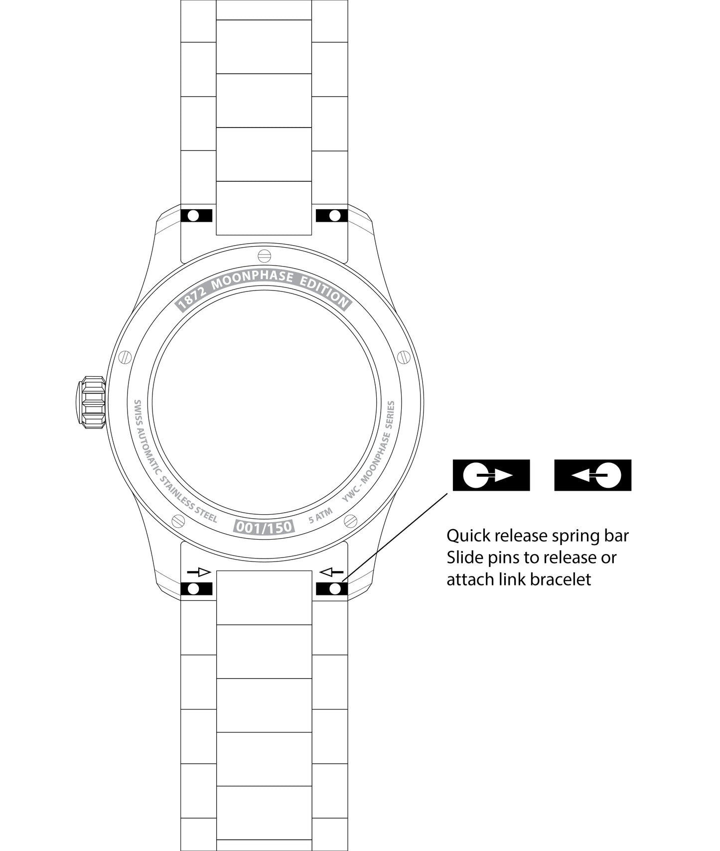 1872 Moonphase Roman w/Bracelet