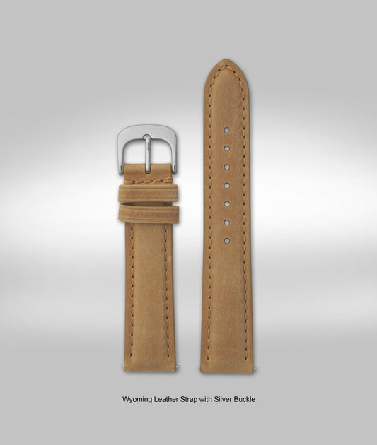 20mm Wyoming Leather Strap w/Silver Buckle