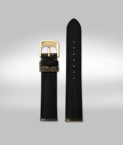 20mm Western Tobacco Leather Strap w/Gold Buckle